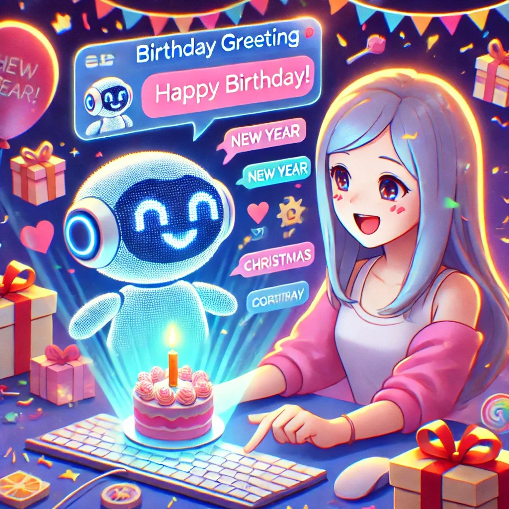 Generated image: Cute and creative anime-style depiction of an AI a...